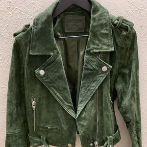 Blank NYC Suede jacket in Olive Green